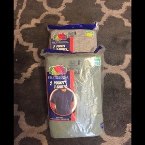 NWT Fruit of the Loom 2 pk each Pocket tee Size 3X